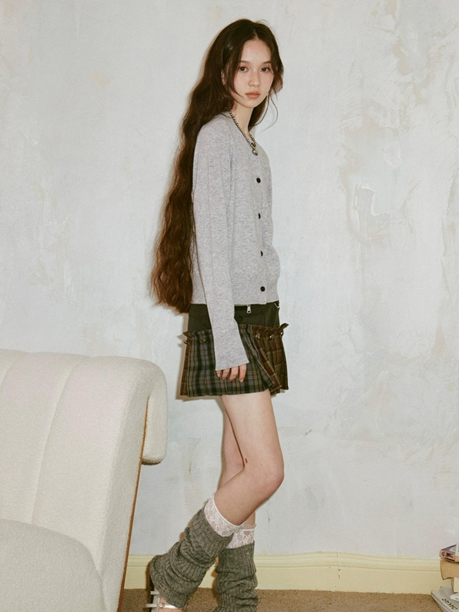 DIDDI MODA Three Kittens Embroidered Soft Knit Cardigan