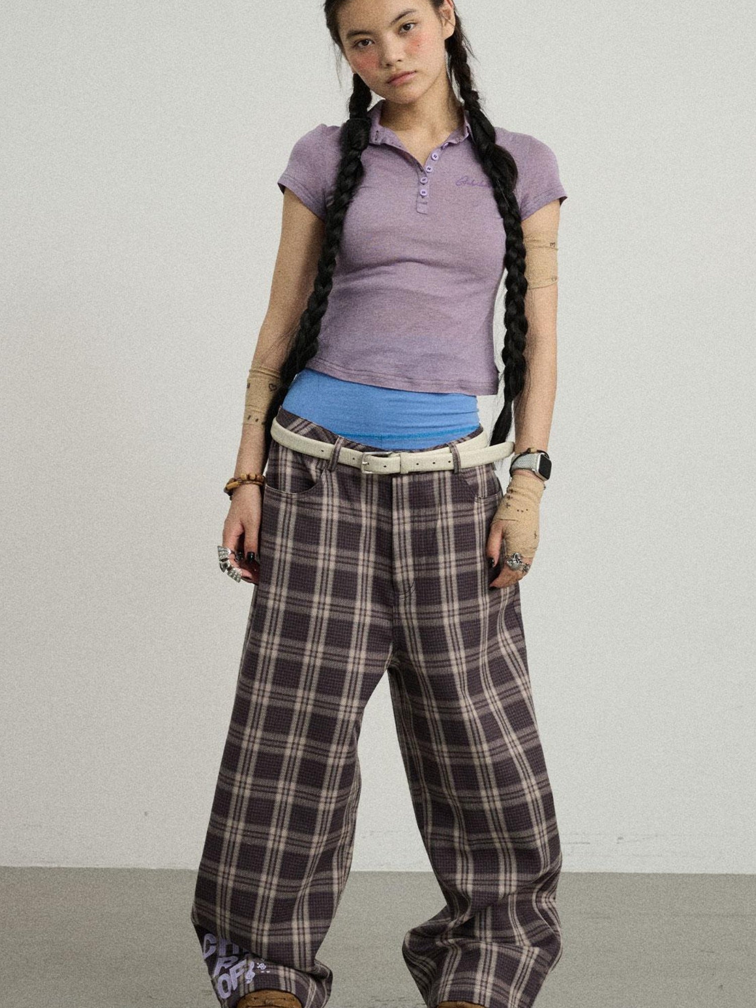 Achihara Trendy Mosaic Print Pants For Women Fashion Trousers