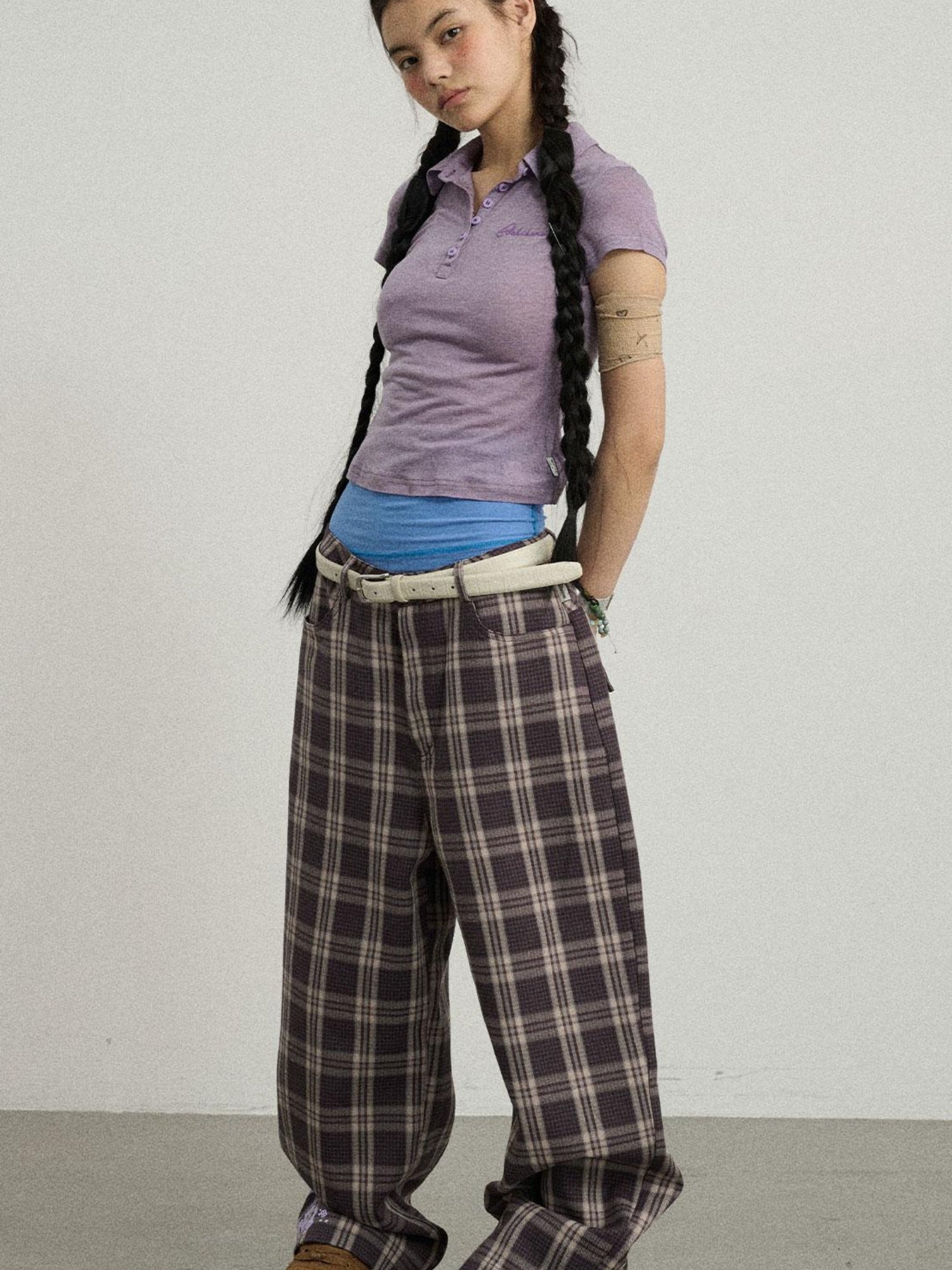 Achihara Trendy Mosaic Print Pants For Women Fashion Trousers