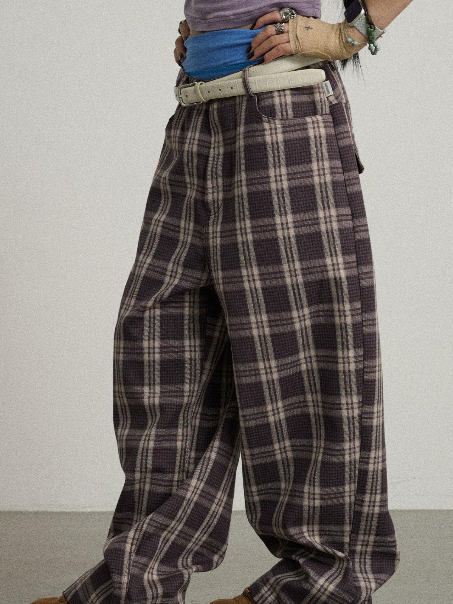 Achihara Trendy Mosaic Print Pants For Women Fashion Trousers