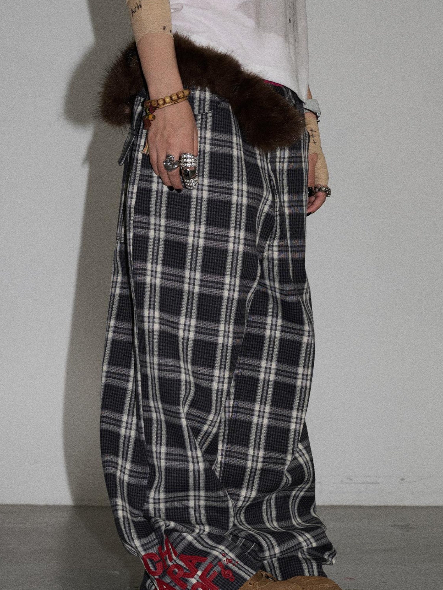 Achihara Trendy Mosaic Print Pants For Women Fashion Trousers