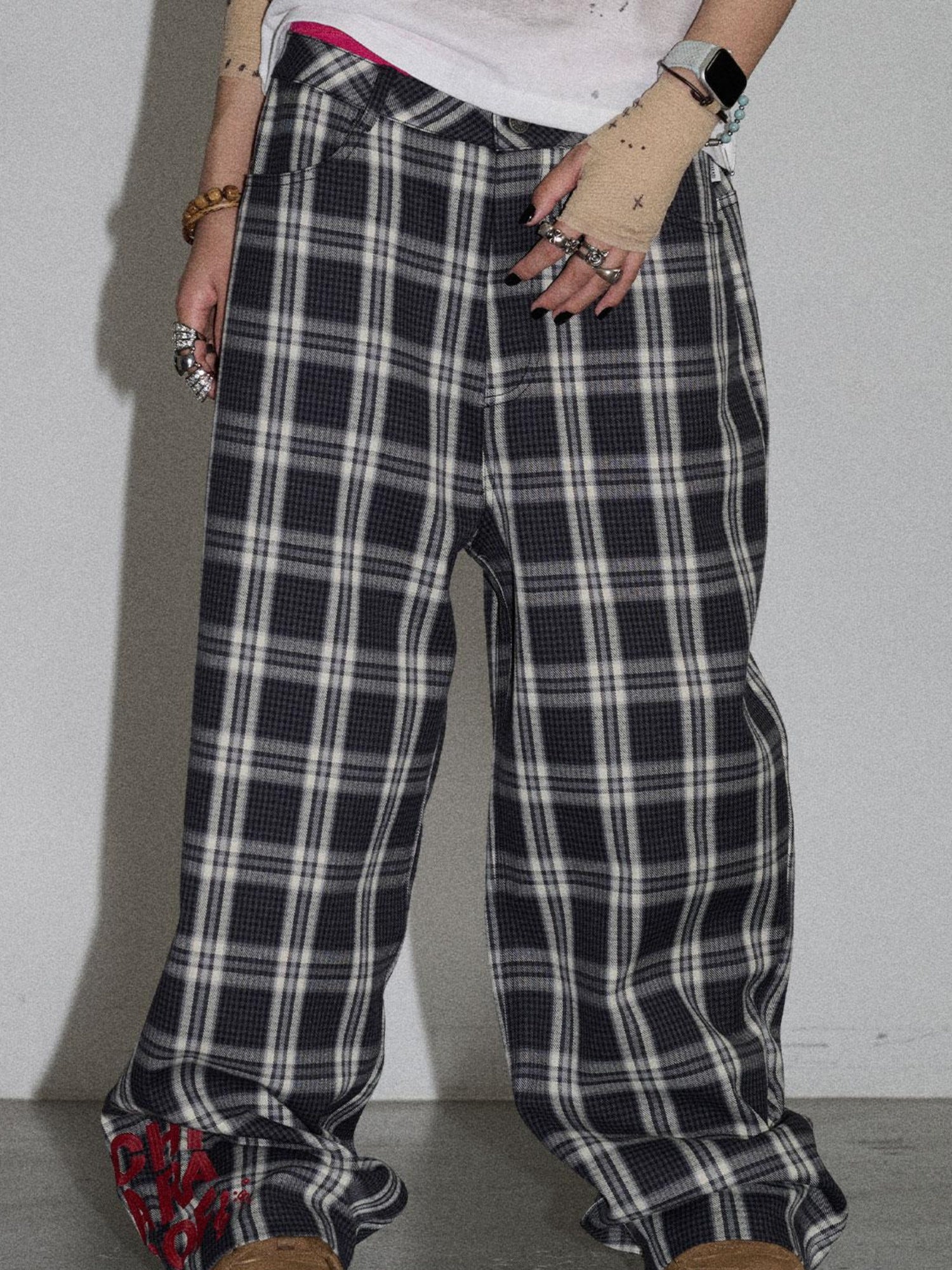 Achihara Trendy Mosaic Print Pants For Women Fashion Trousers