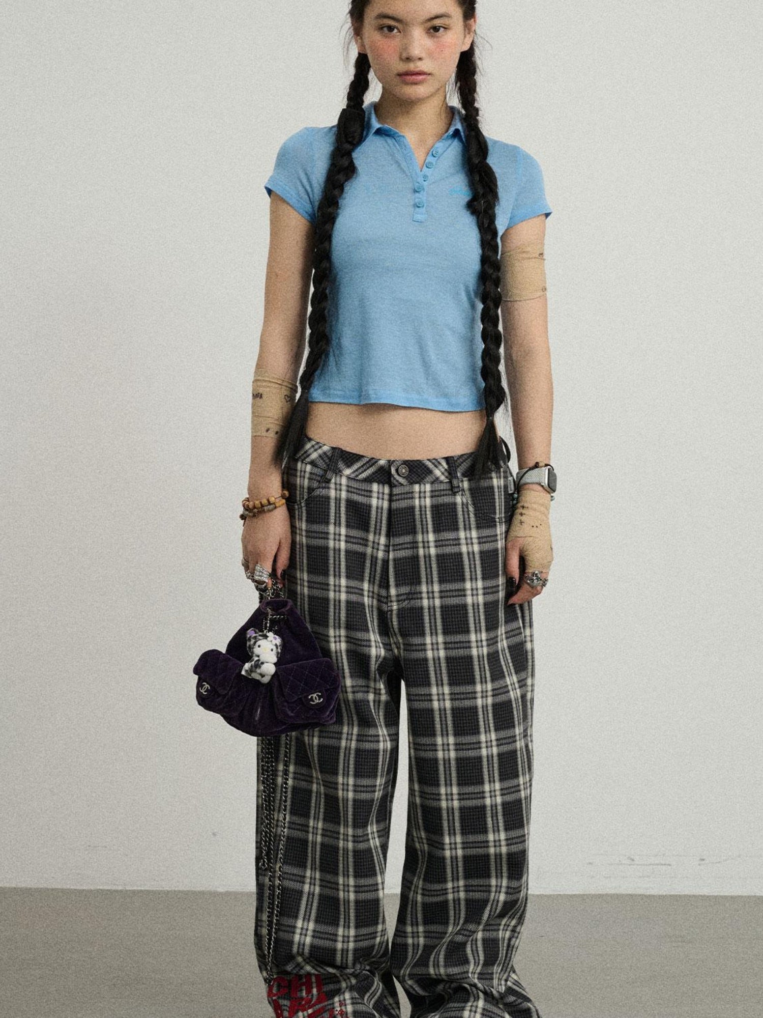 Achihara Trendy Mosaic Print Pants For Women Fashion Trousers