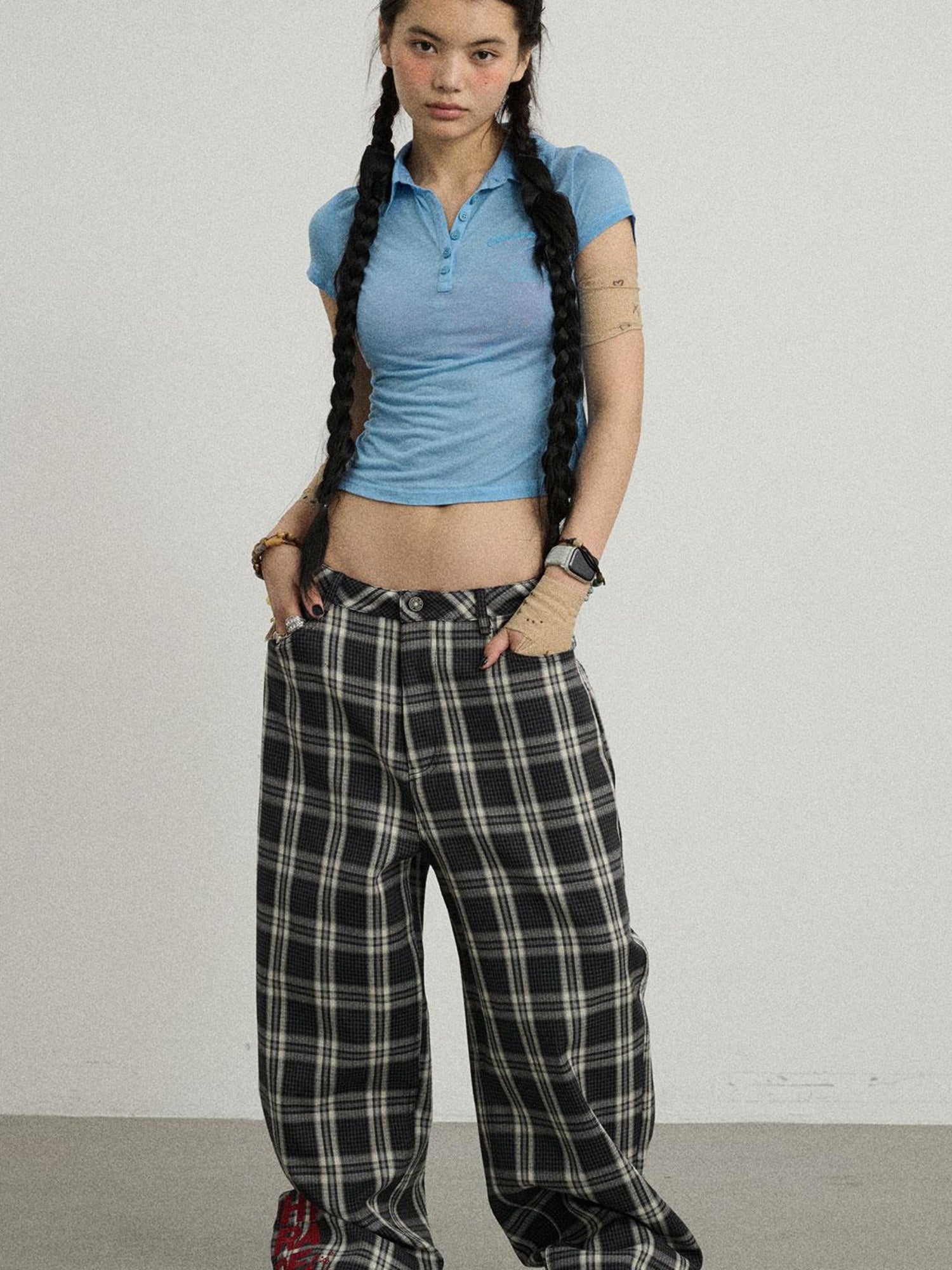 Achihara Trendy Mosaic Print Pants For Women Fashion Trousers