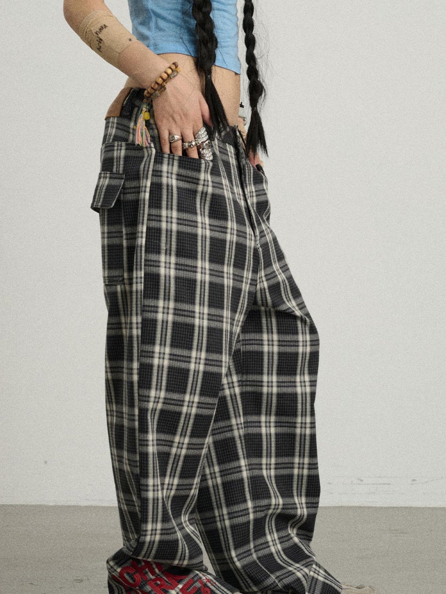 Achihara Trendy Mosaic Print Pants For Women Fashion Trousers