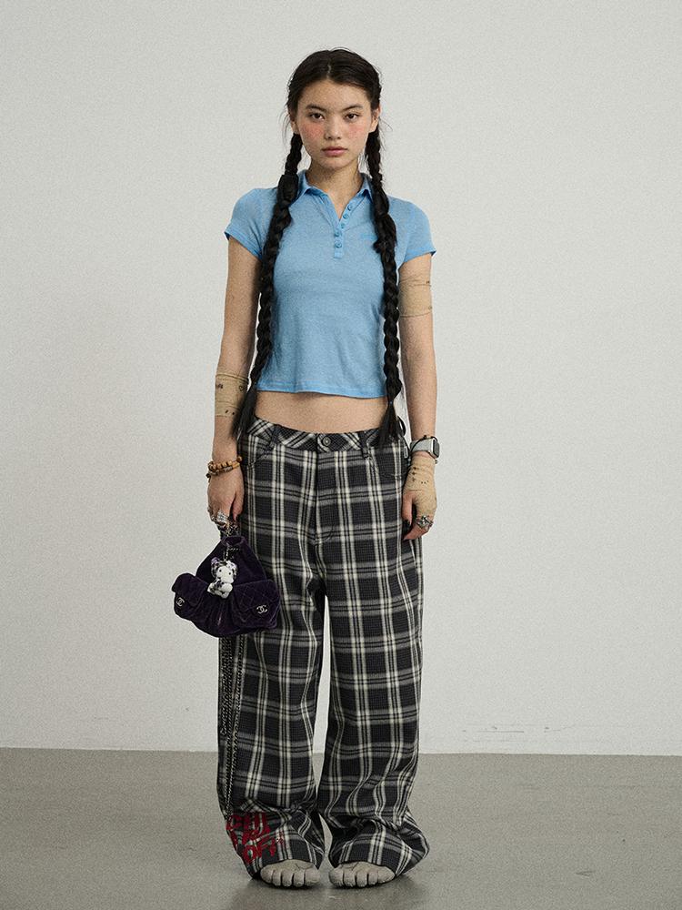 Achihara Trendy Mosaic Print Pants For Women Fashion Trousers