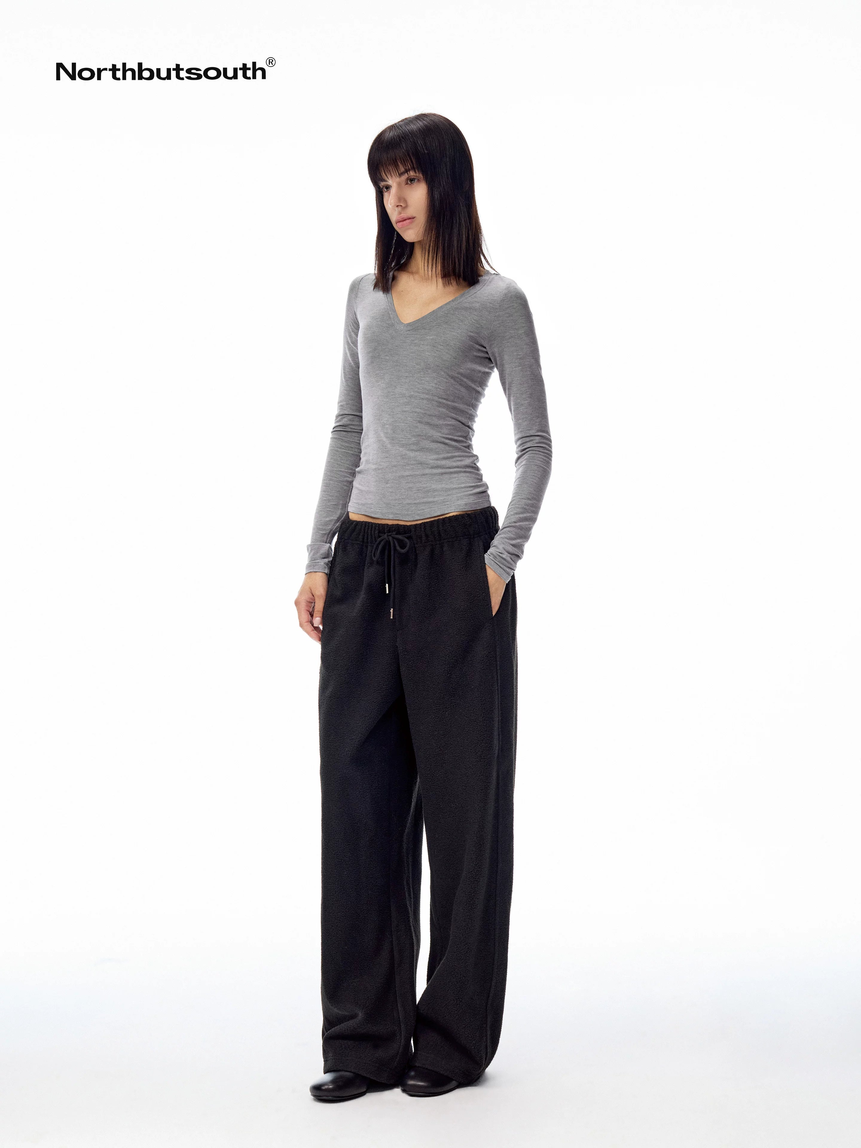 Tricolor V-neck High Stretch Slim Women&