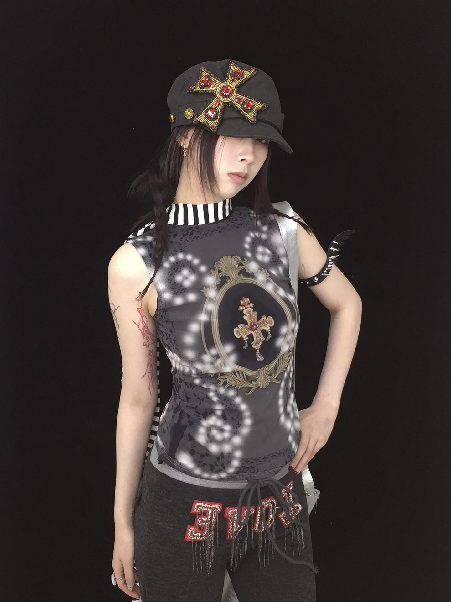 Ttsunami Black Heavy Riveted Wing Studded Adjustable Women&