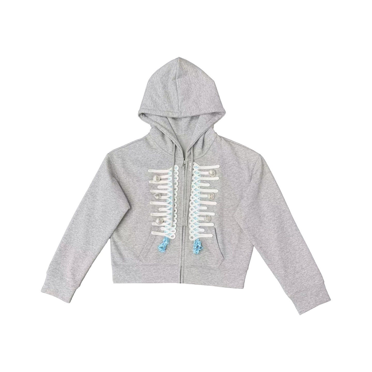 Ttsunami_Gray_Embroidered_Frog_Button_Court_Style_Striped_Women&