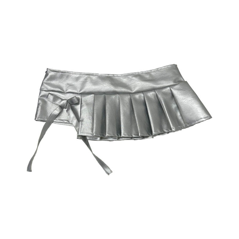 Ttsunami_Silver_Asymmetric_Low_Waist_Pressed_Pleats_Women&
