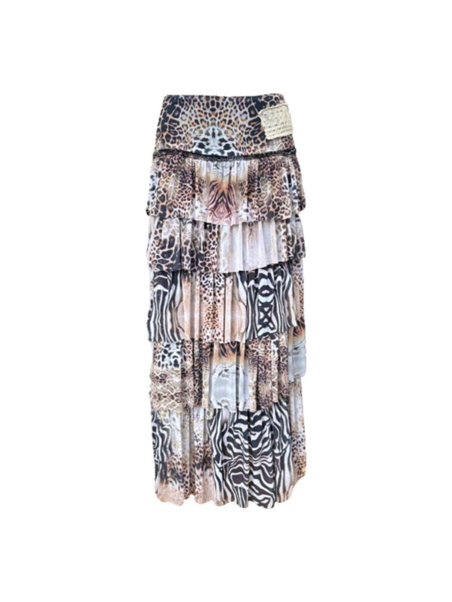 Ttsunami Tulle Pleated Leopard Heavily Embellished Women&