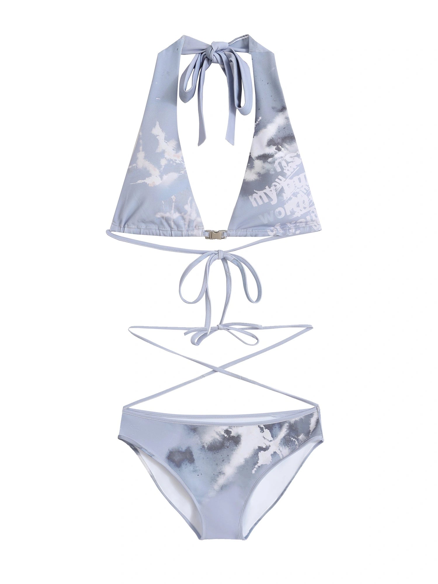 Underwater Dream Mesh Swimsuit Set V Neck T Shirt Long Sleeve