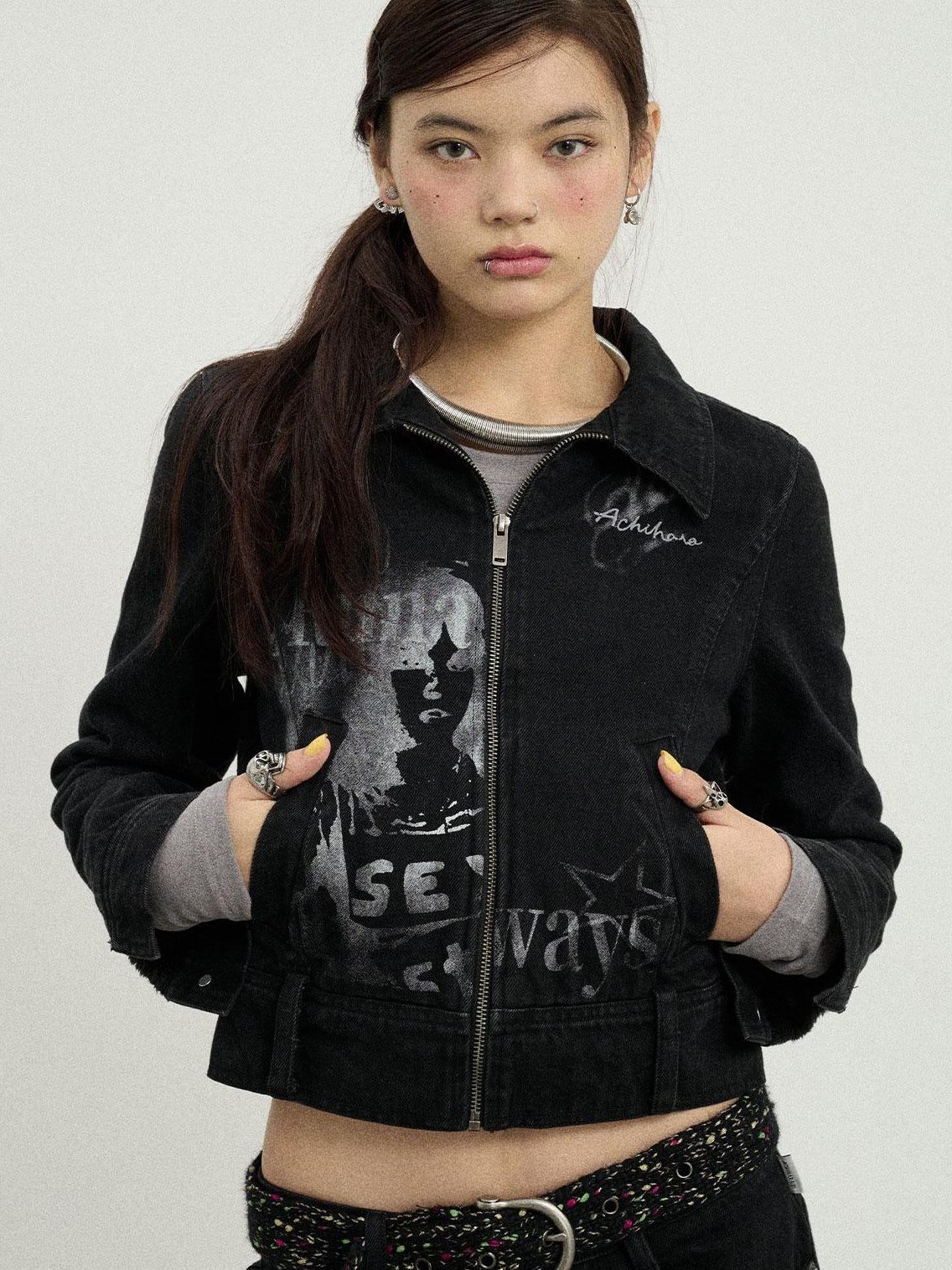 Achihara Unique Stylish Print Fleece Jacket For Women