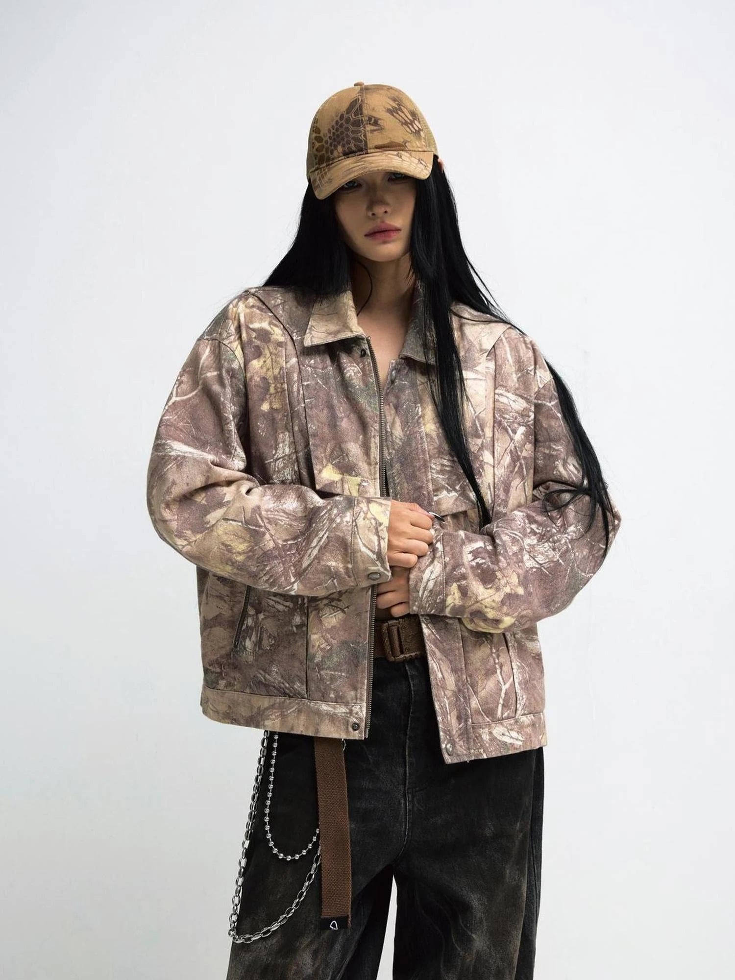 Unisex Camo Twig Washed Work Jacket