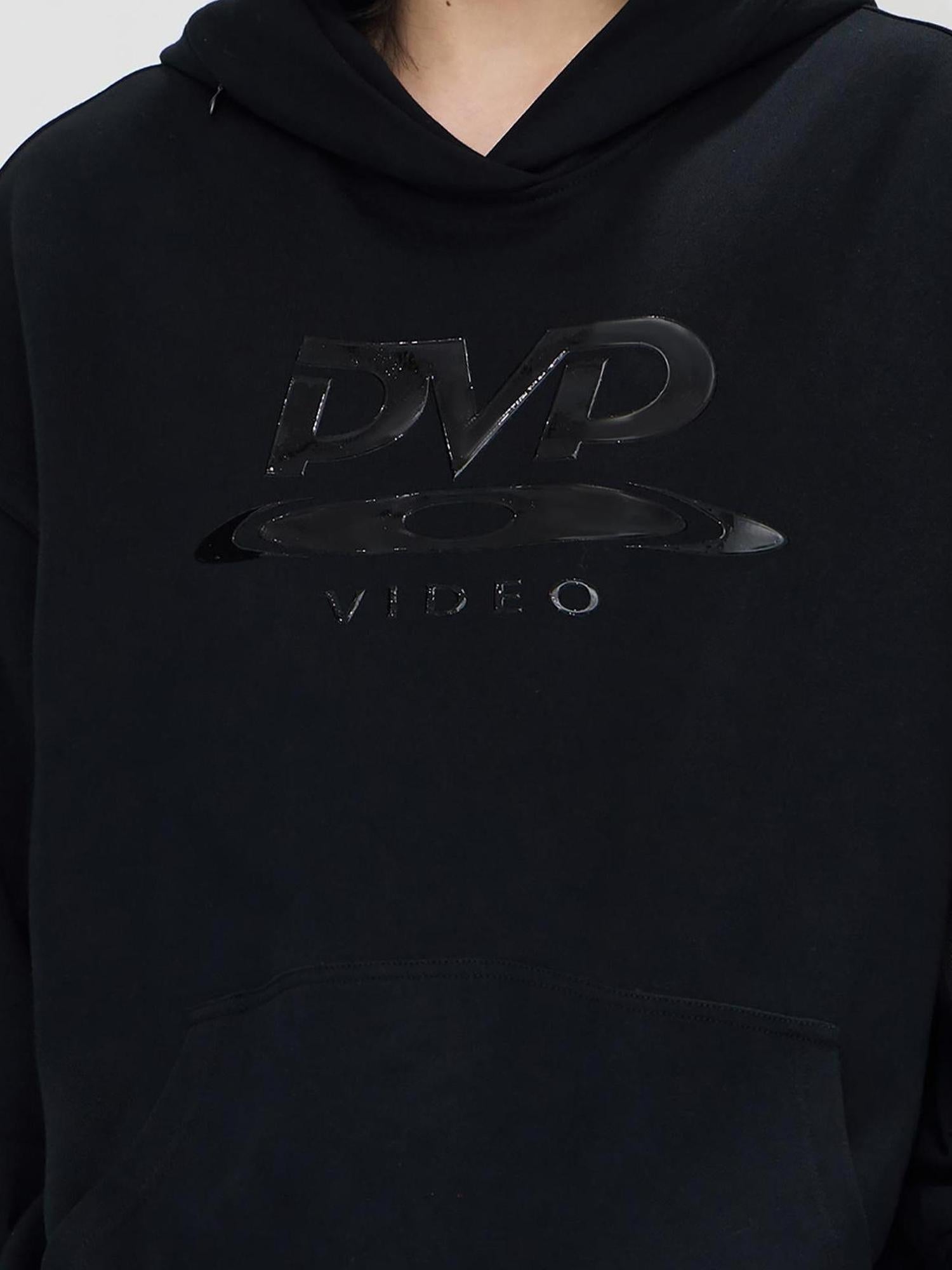 Peoplesense Unisex Cotton Hoodie With Hidden Zipper Silicone Print Relaxed Fit