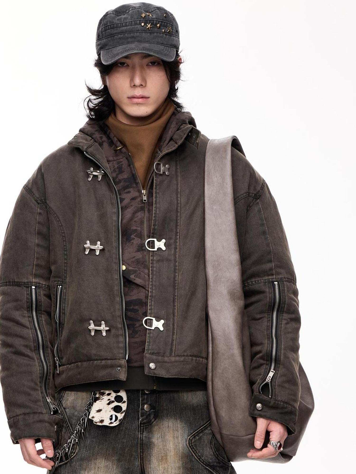 Peoplesense Unisex Deconstructed Washed Cotton Oversized Jacket