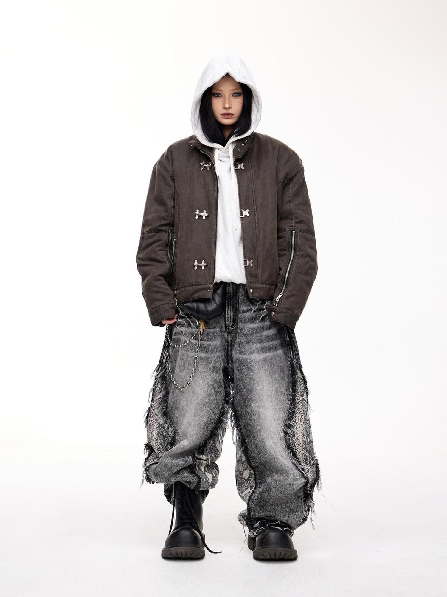 Peoplesense Unisex Deconstructed Washed Cotton Oversized Jacket