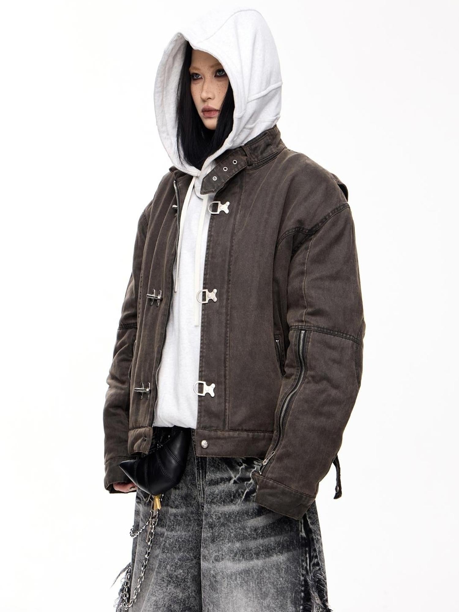 Peoplesense Unisex Deconstructed Washed Cotton Oversized Jacket
