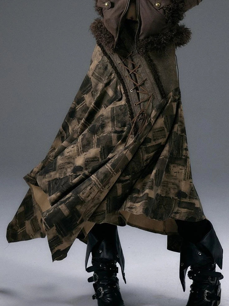 Urban Punk Rock Studded Asymmetrical Long Dresses