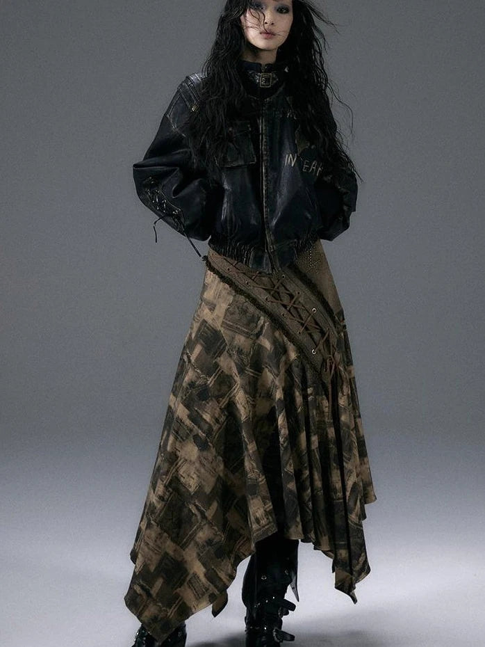 Urban Punk Rock Studded Asymmetrical Long Dresses