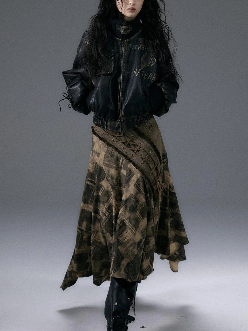 Urban Punk Rock Studded Asymmetrical Long Dresses