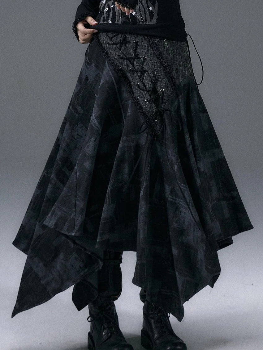 Urban Punk Rock Studded Asymmetrical Long Dresses