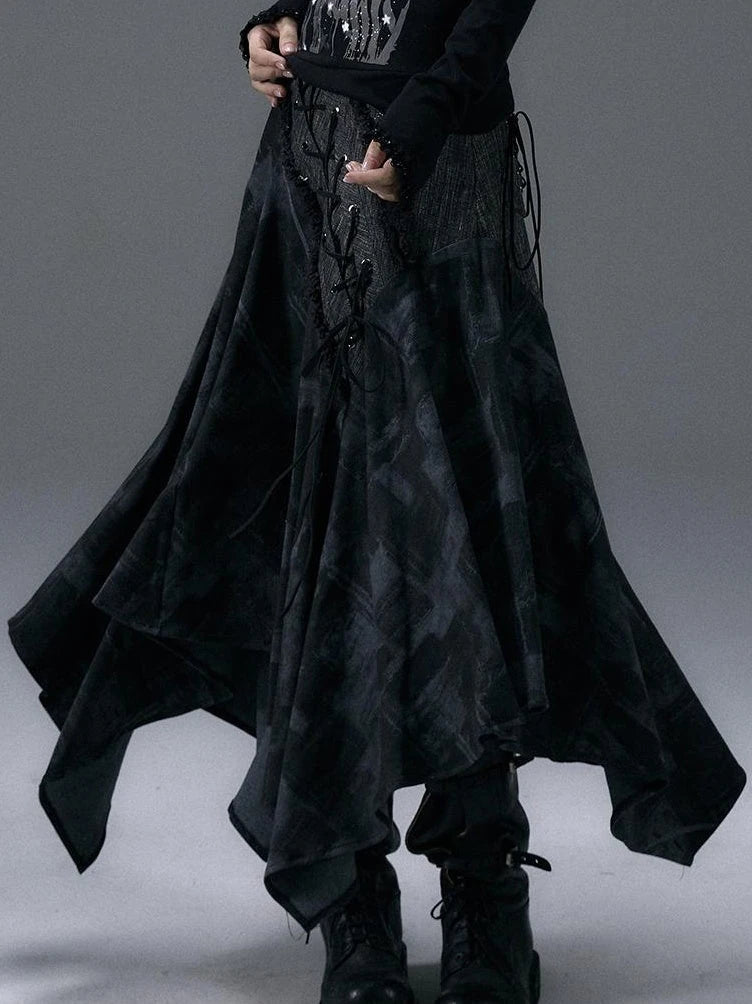 Urban Punk Rock Studded Asymmetrical Long Dresses