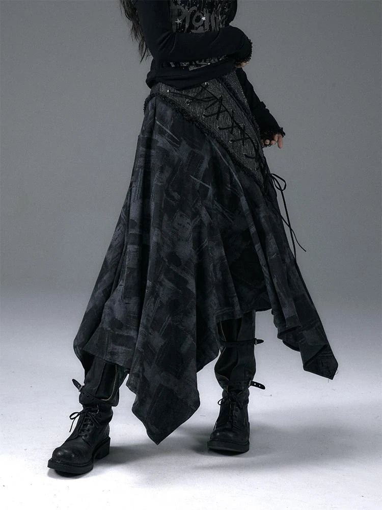 Urban Punk Rock Studded Asymmetrical Long Dresses