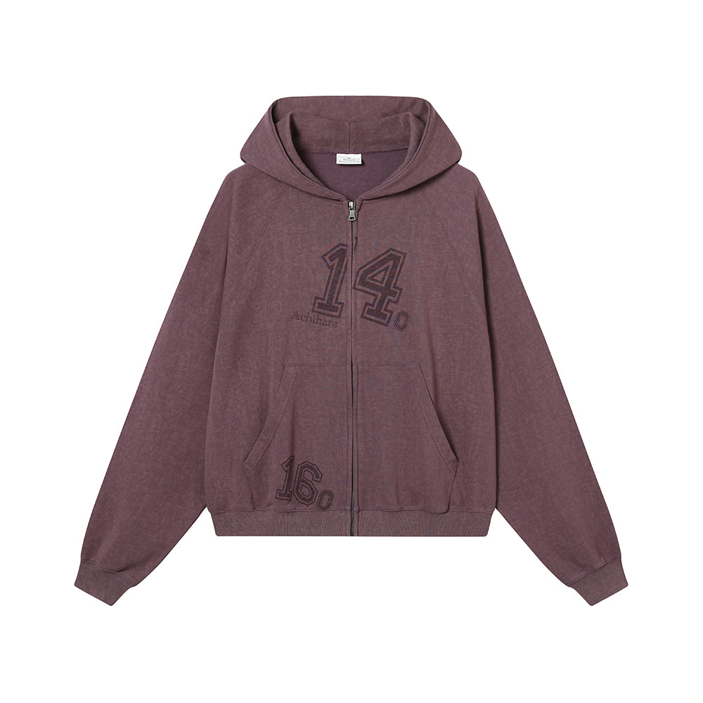 Achihara Renaissance Washed Hoodie V-Neck T-Shirt Long-Sleeve