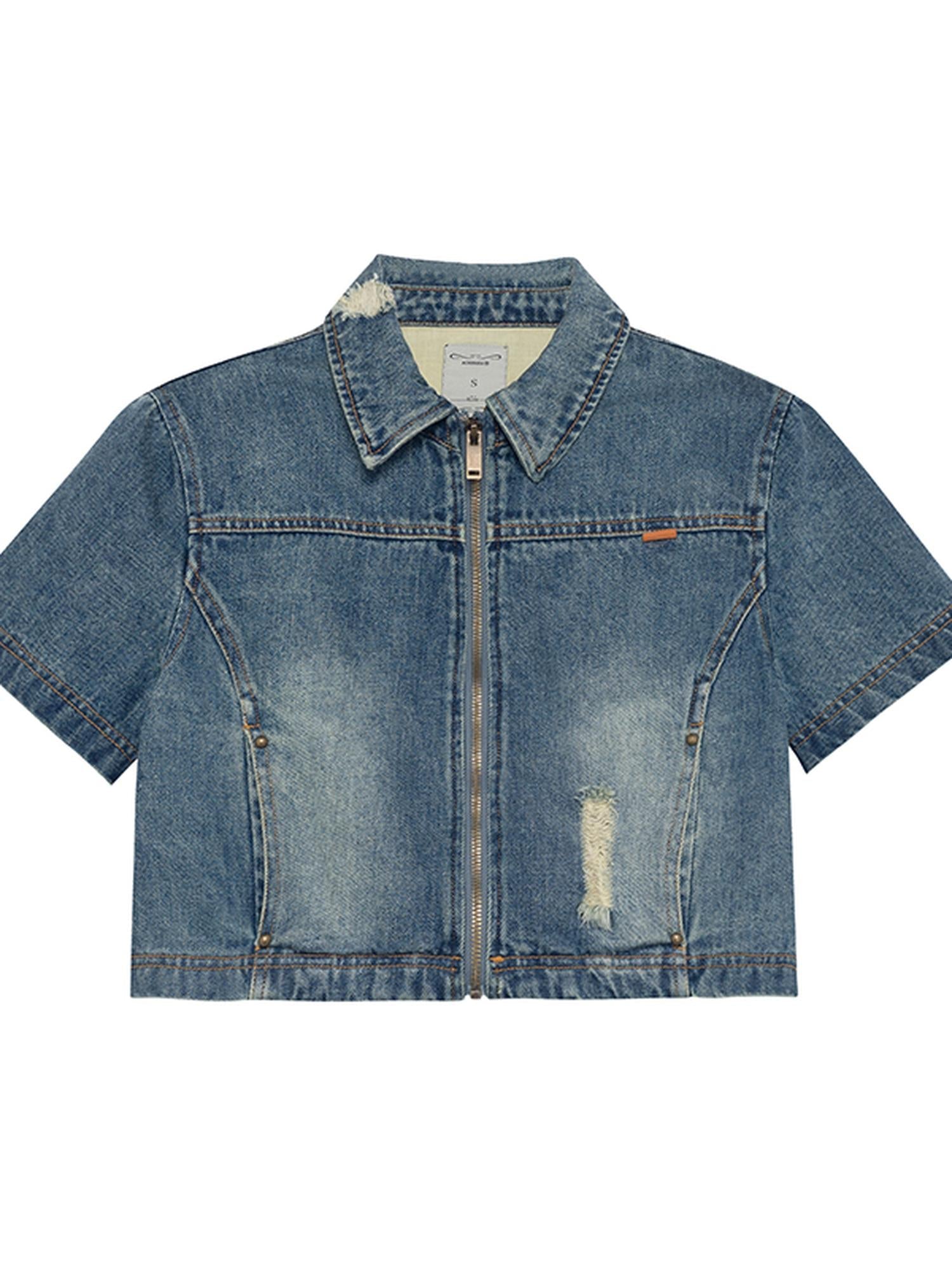 Achihara 1988 Vintage Distressed Denim Jacket With Rivets