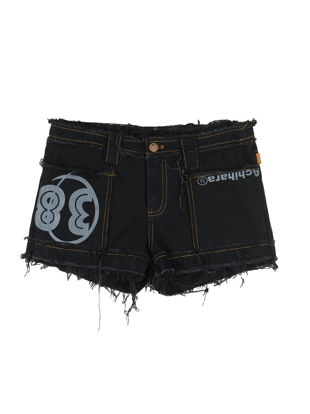 Maria Vintage Washed Denim Shorts Frayed Hem