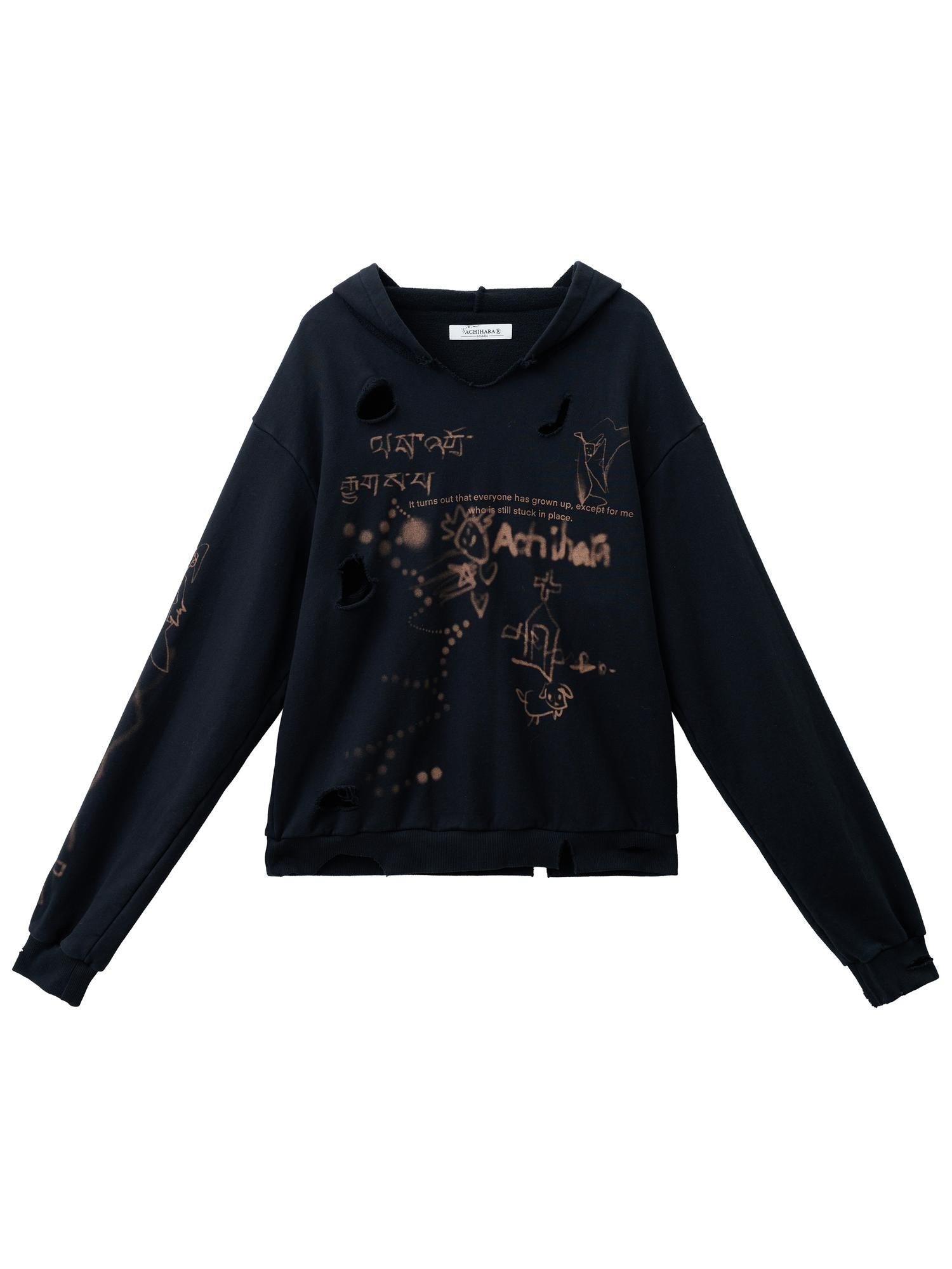 Achihara Utopia Distressed Hoodie