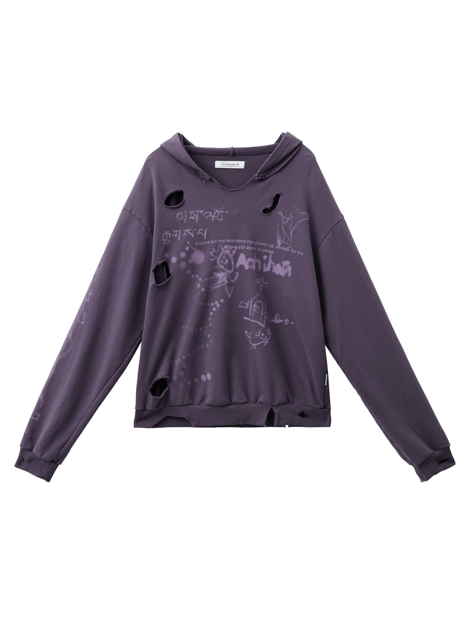 Achihara Utopia Distressed Hoodie