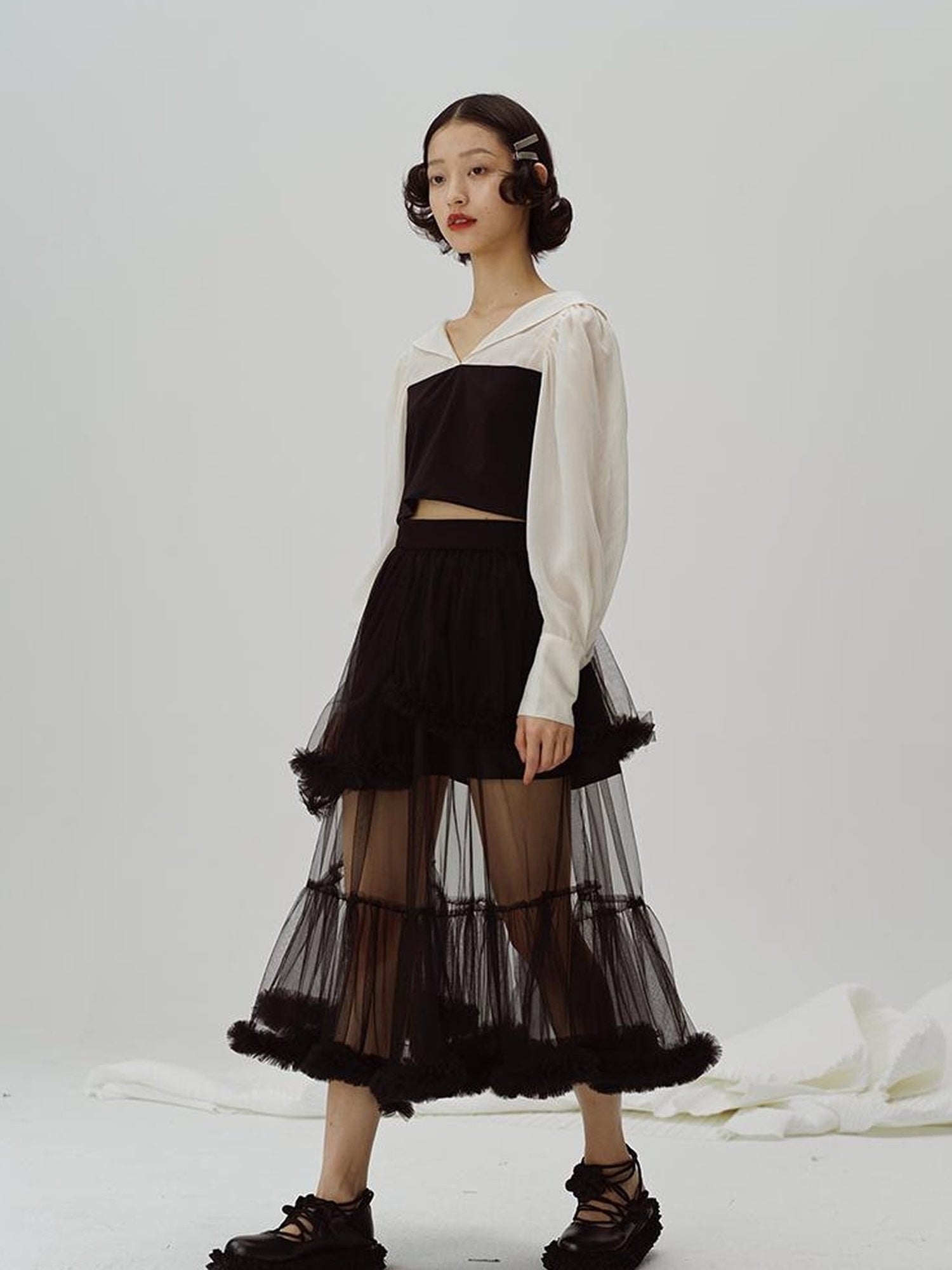 DIDDI MODA V Neck Contrast Spliced Sunshield Shirt