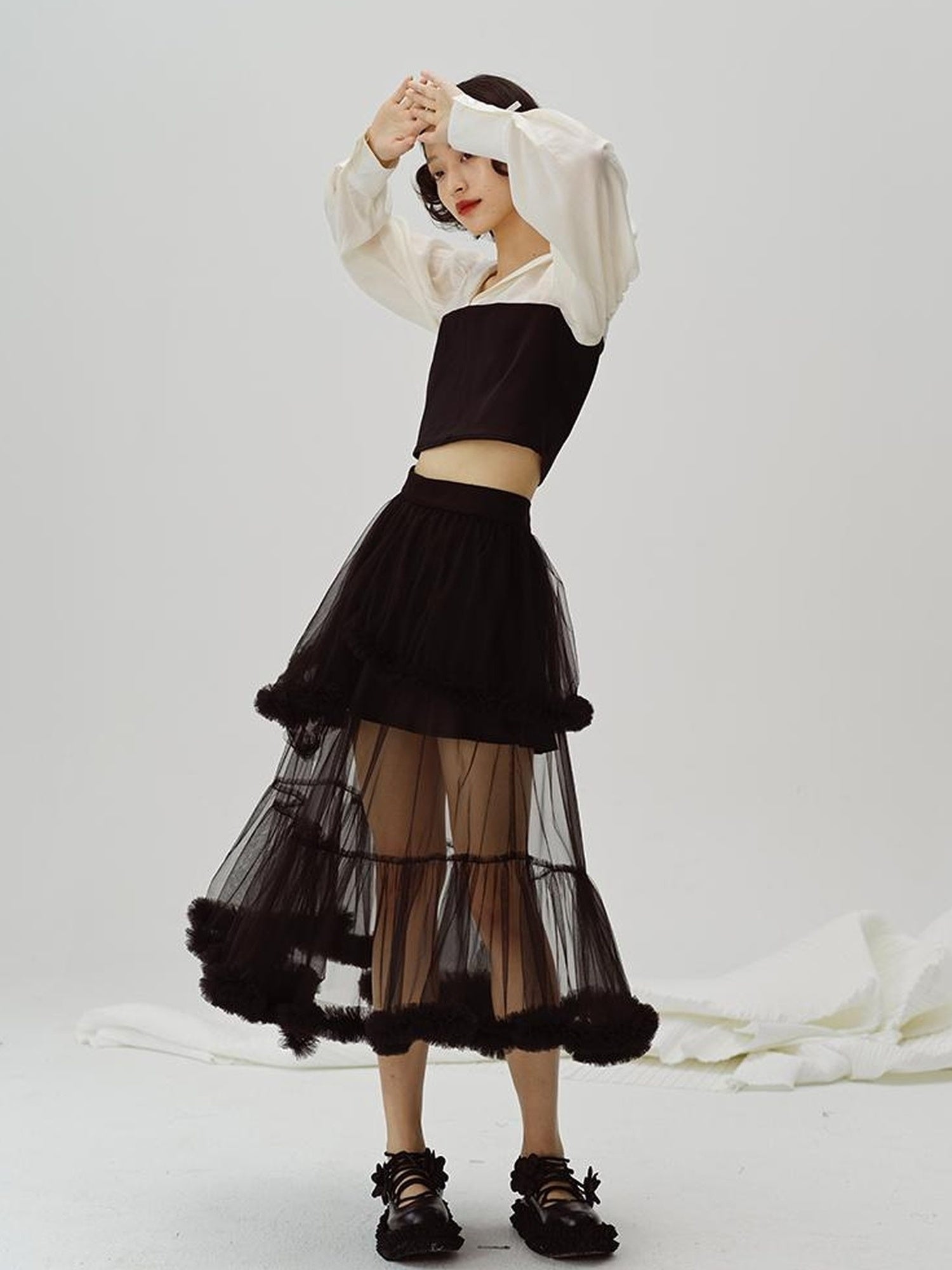 DIDDI MODA V Neck Contrast Spliced Sunshield Shirt