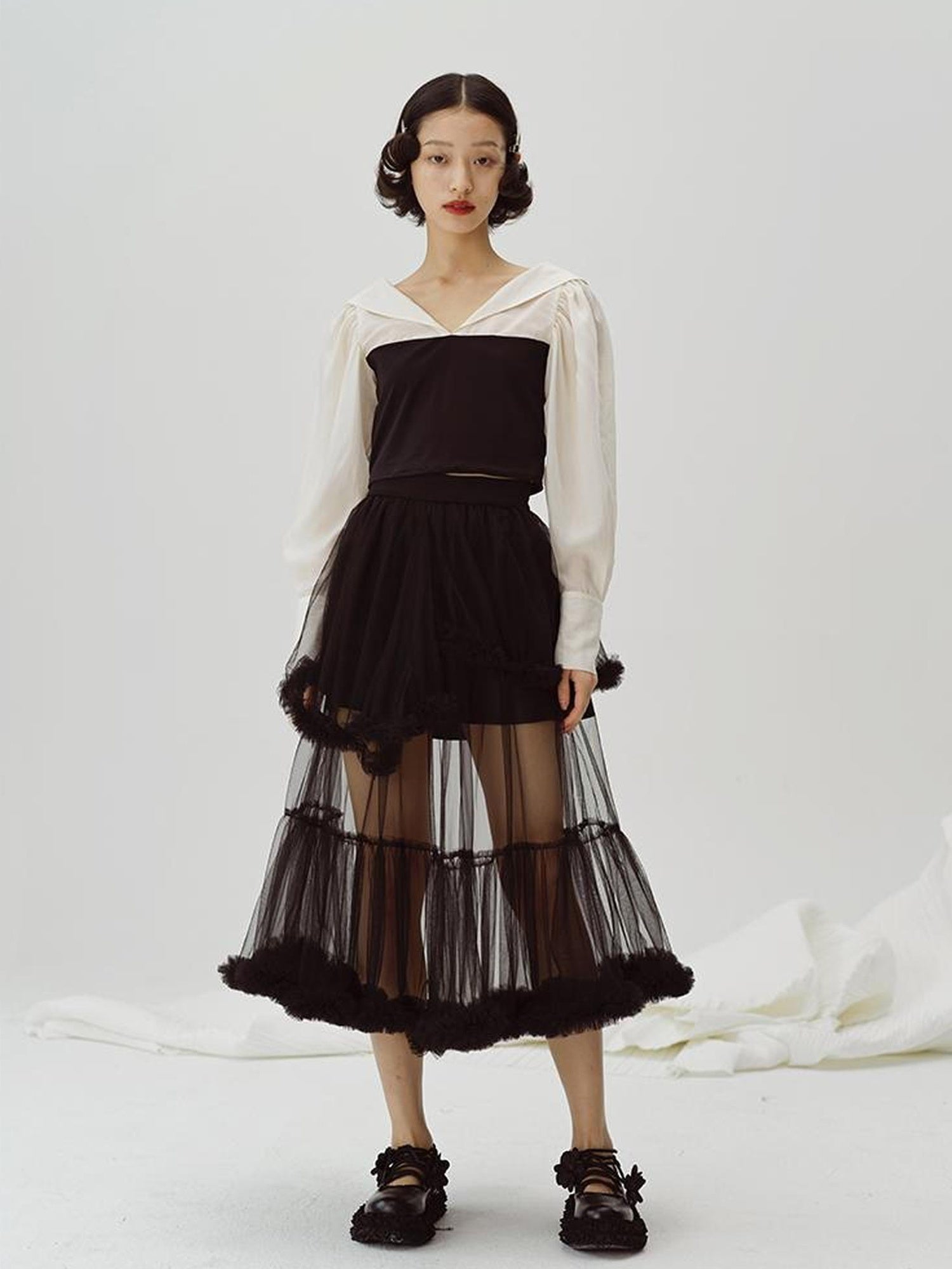 DIDDI MODA V Neck Contrast Spliced Sunshield Shirt