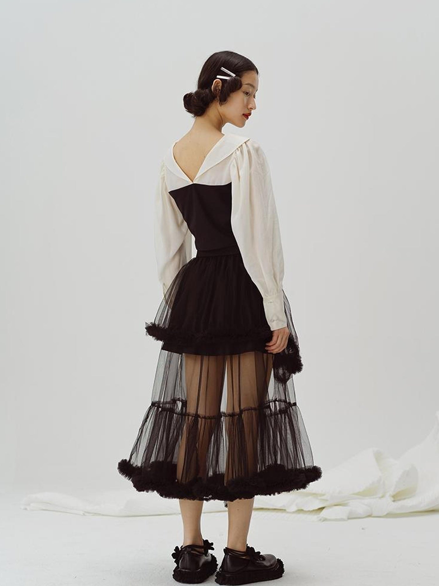 DIDDI MODA V Neck Contrast Spliced Sunshield Shirt