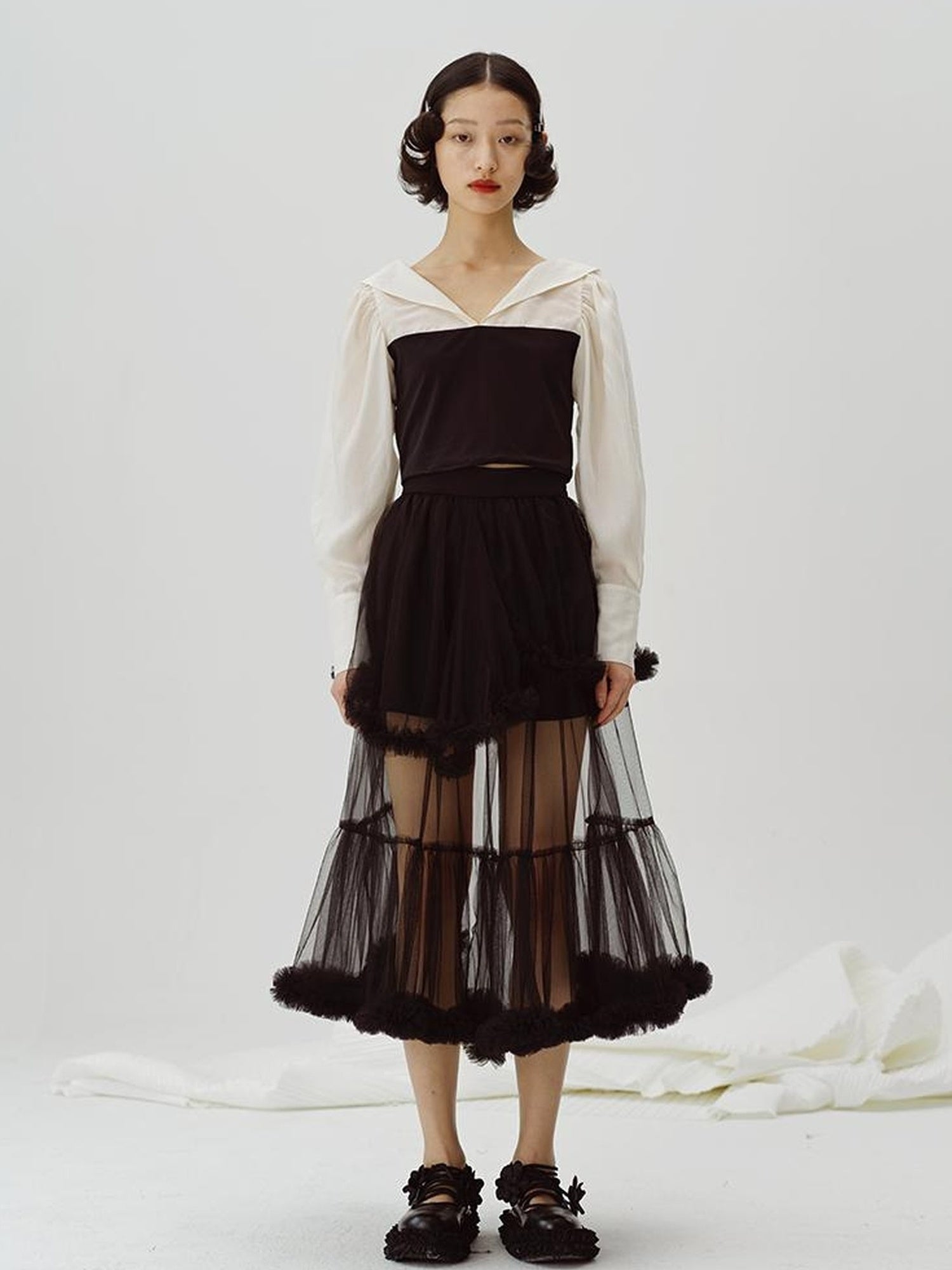 DIDDI MODA V Neck Contrast Spliced Sunshield Shirt