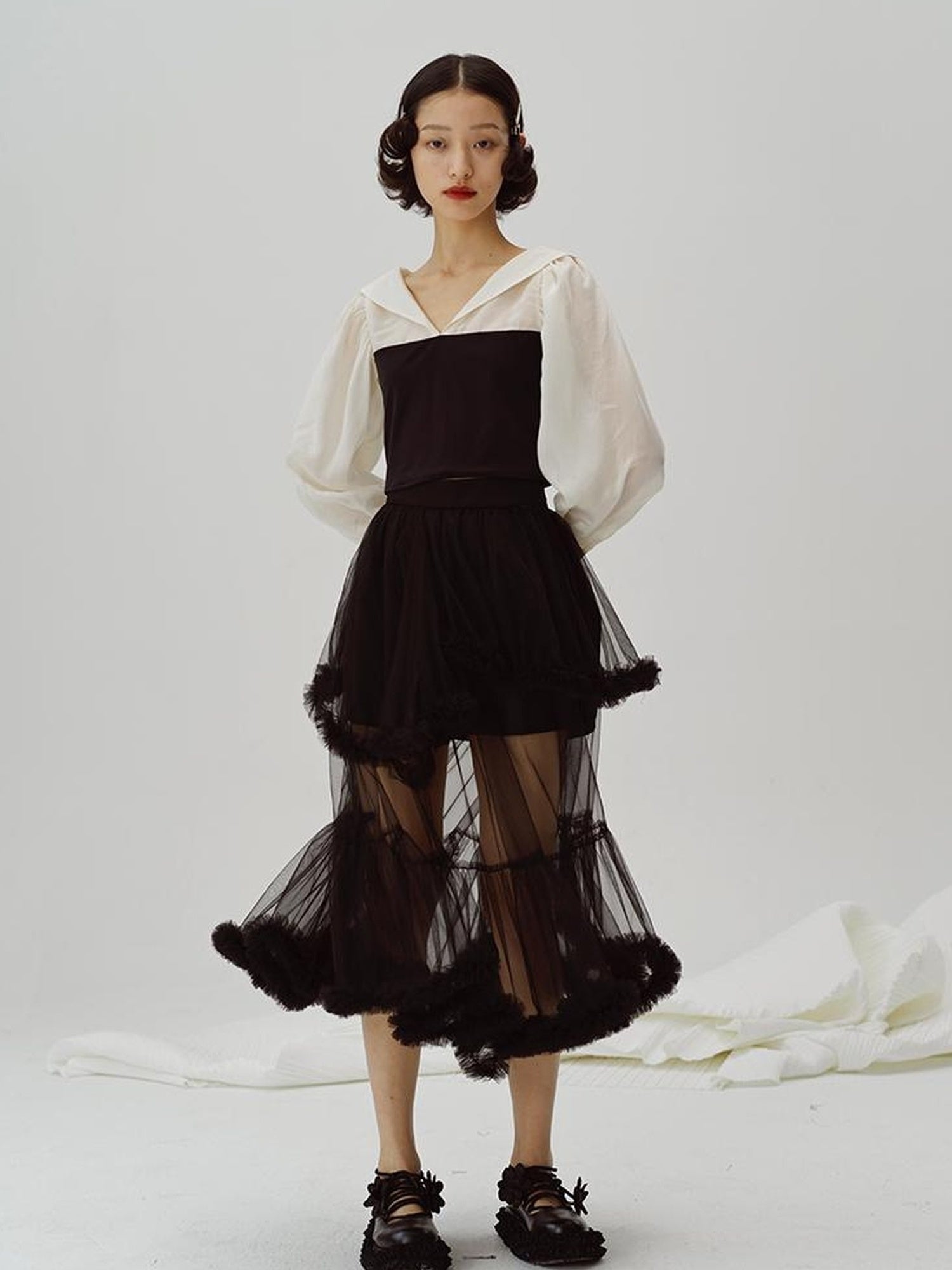 DIDDI MODA V Neck Contrast Spliced Sunshield Shirt