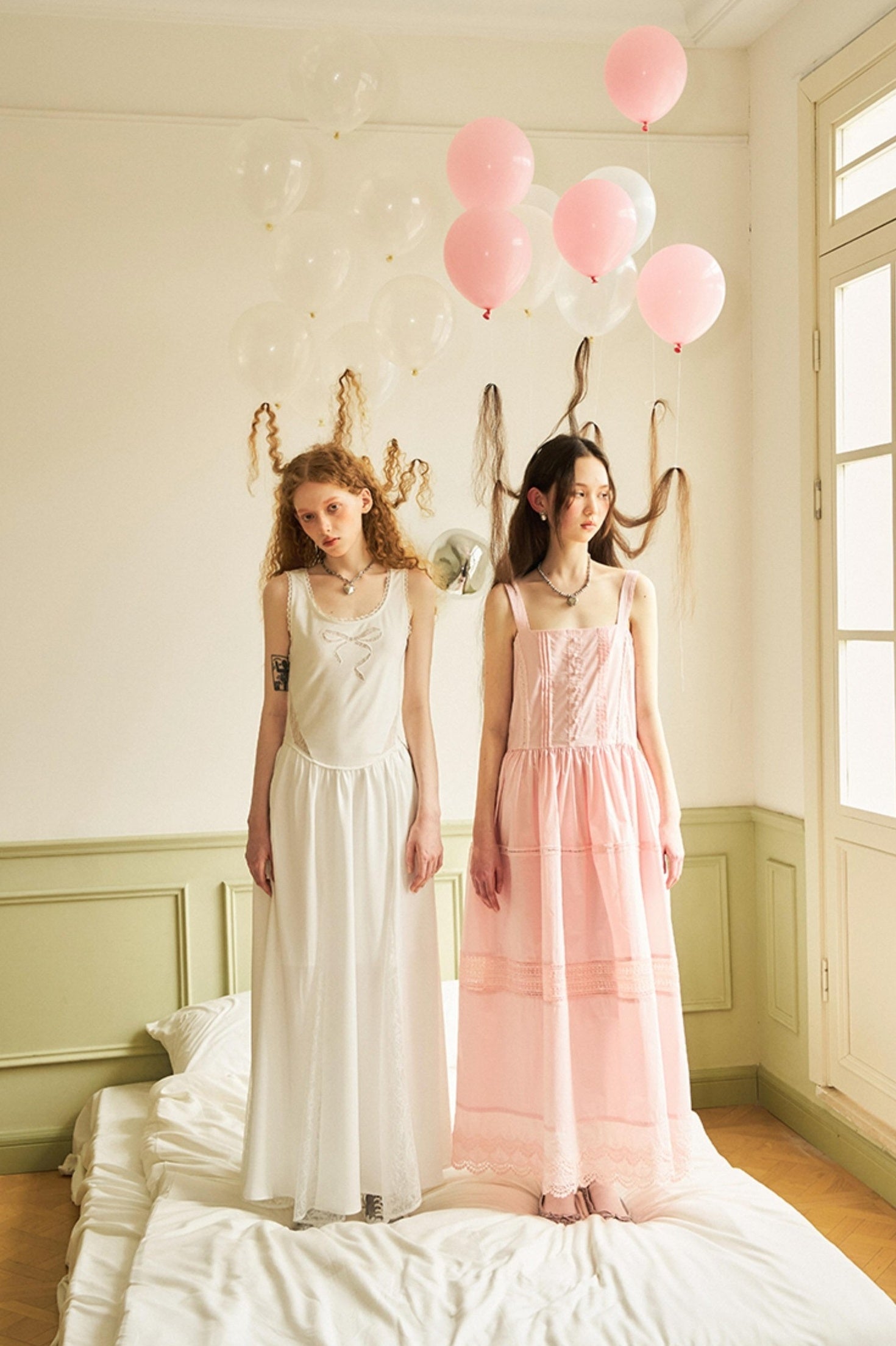 DIDDI MODA Vacation Lace Bow A Line Dress With Floral Embroidery