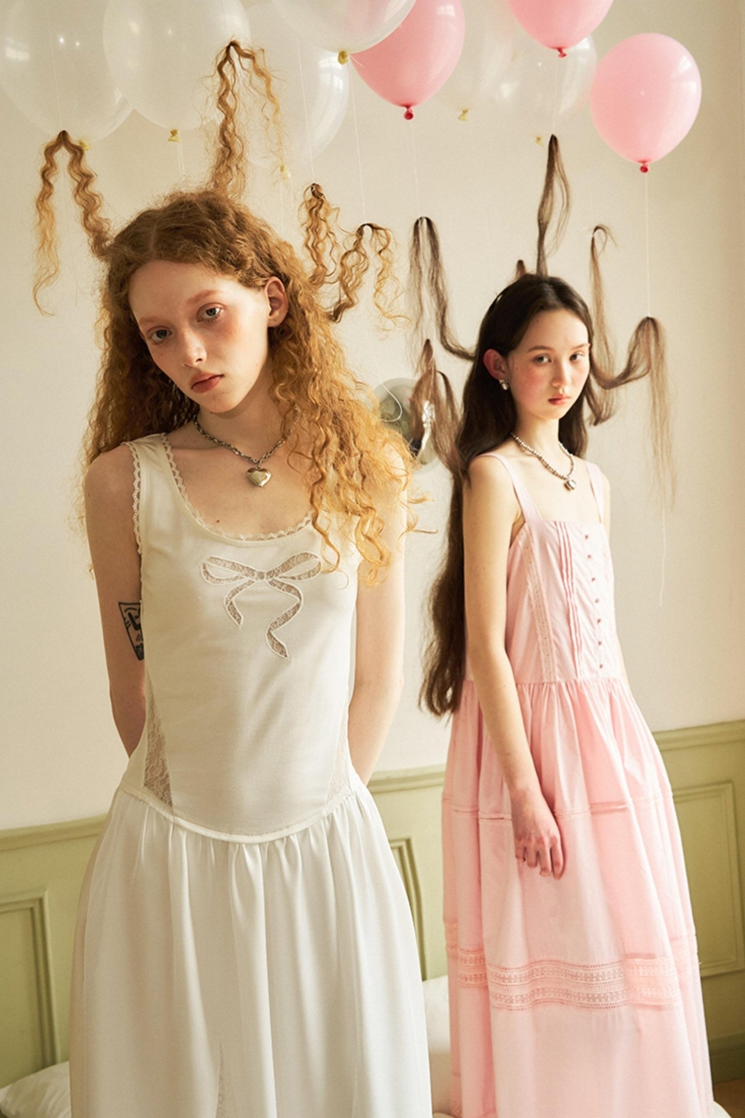 DIDDI MODA Vacation Lace Bow A Line Dress With Floral Embroidery