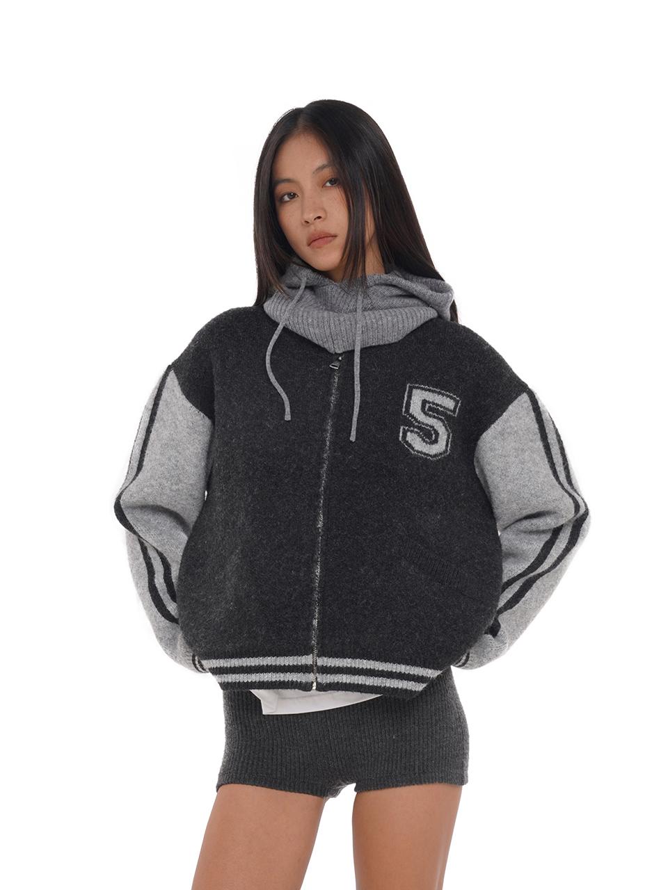 SweetChilling Varsity Style Loose Knit Baseball Cardigan Sweater