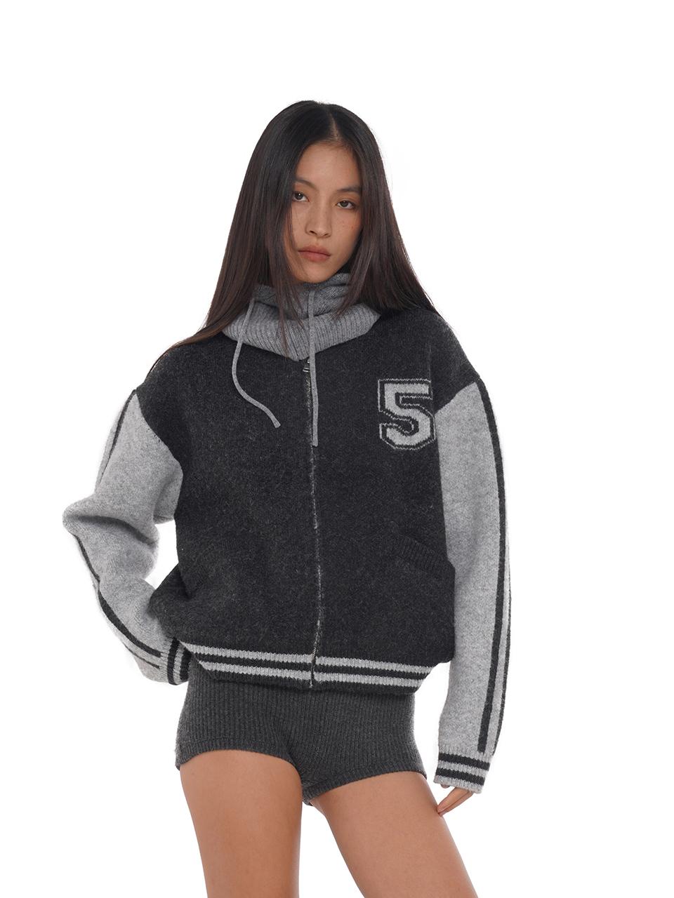 SweetChilling Varsity Style Loose Knit Baseball Cardigan Sweater