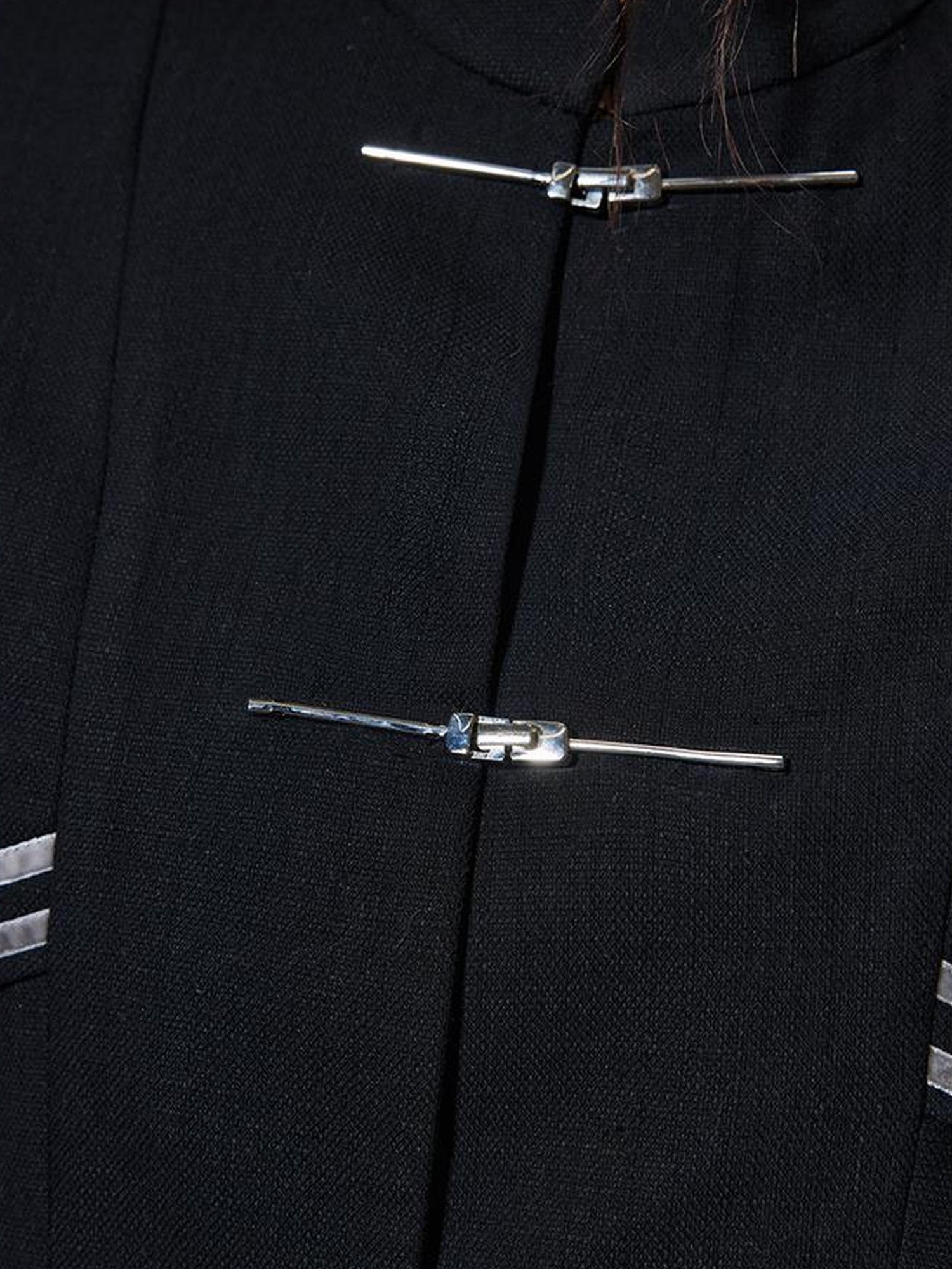 DIDDI MODA Velvet Trimmed Chic Chinese Collar Blazer