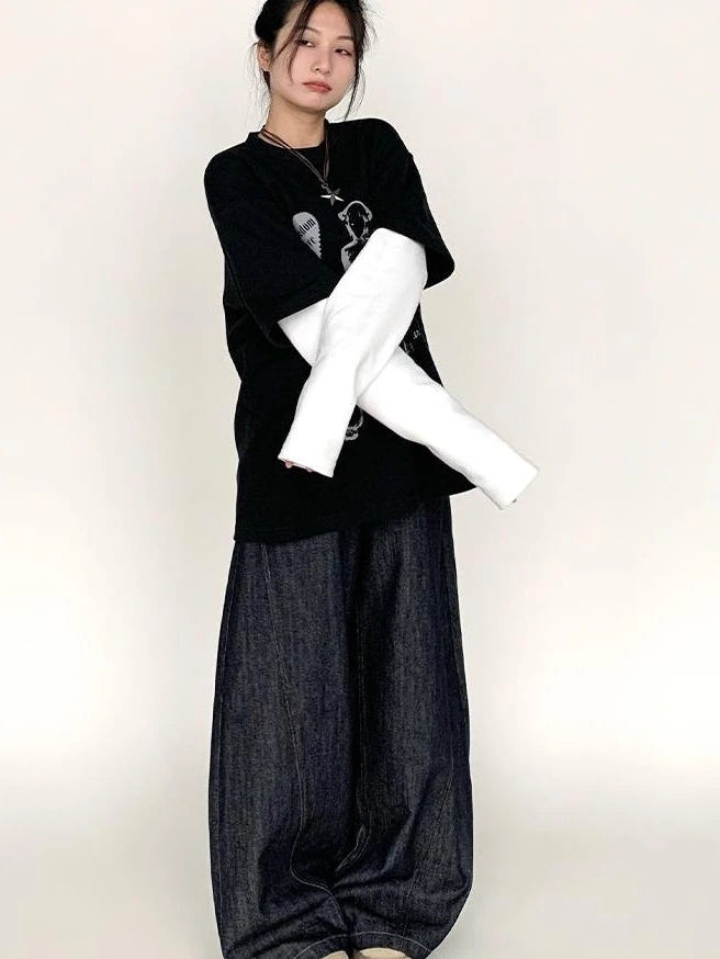 Vintage American Split Flare Jeans Wide Leg Pants