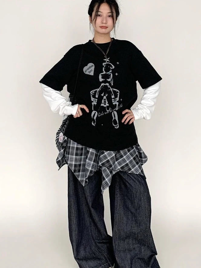 Vintage American Split Flare Jeans Wide Leg Pants