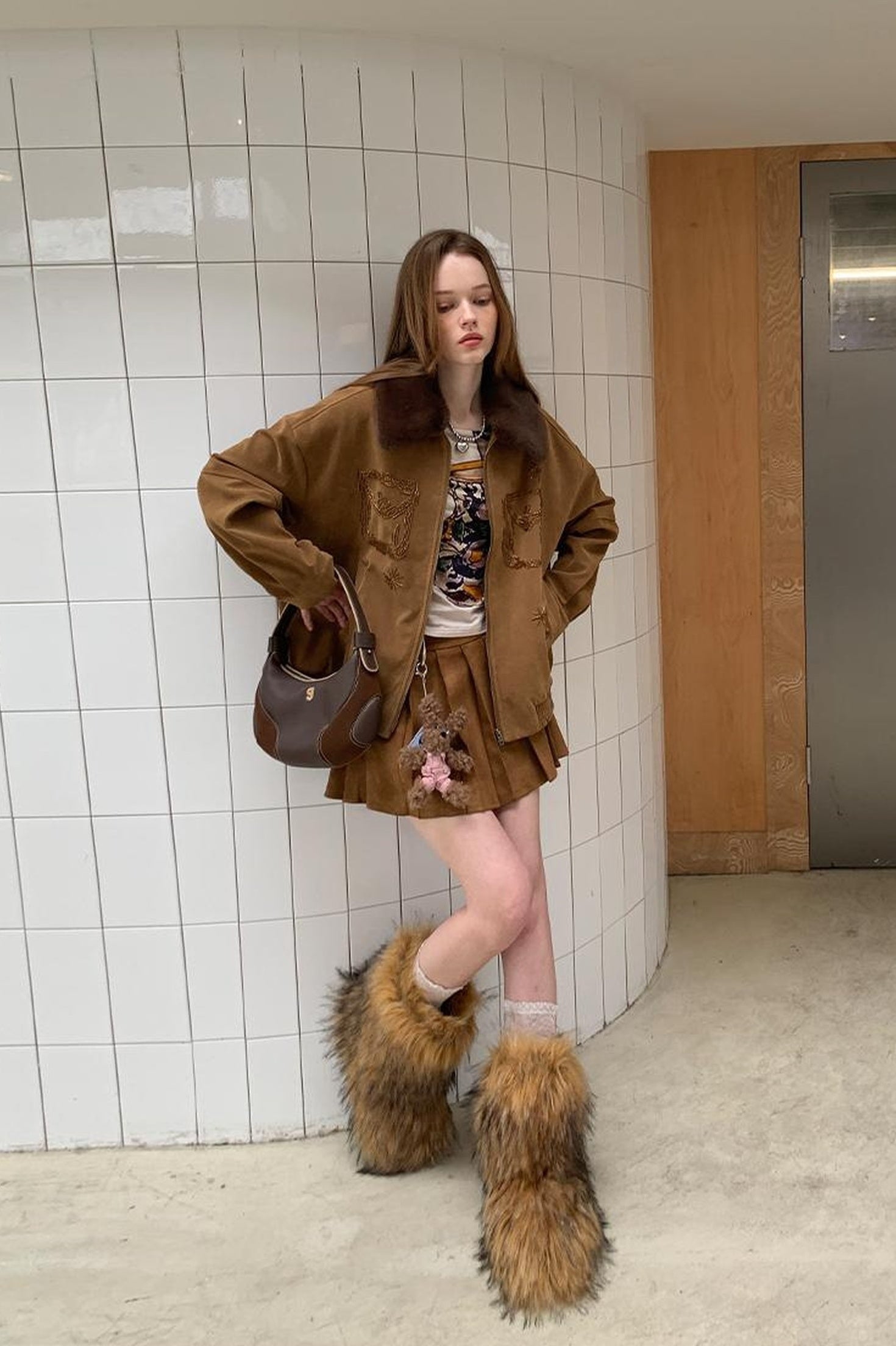 DIDDI MODA Vintage Beaded Collar Short Coat