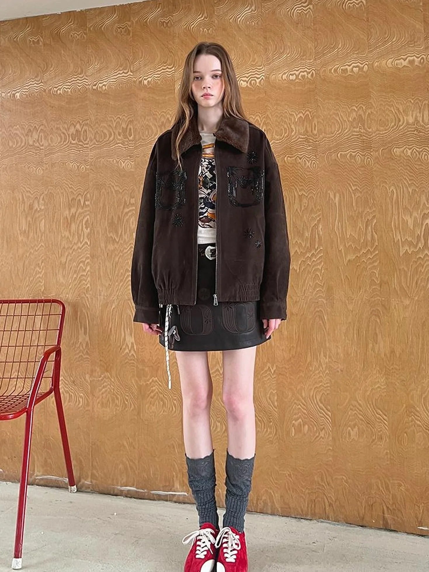 Vintage Beaded Collar Short Coat