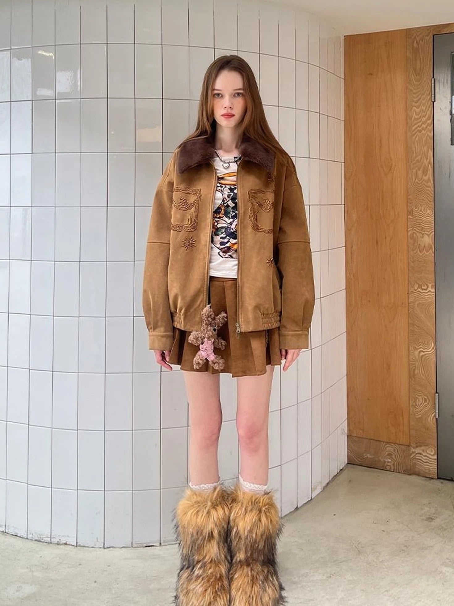 Vintage Beaded Collar Short Coat