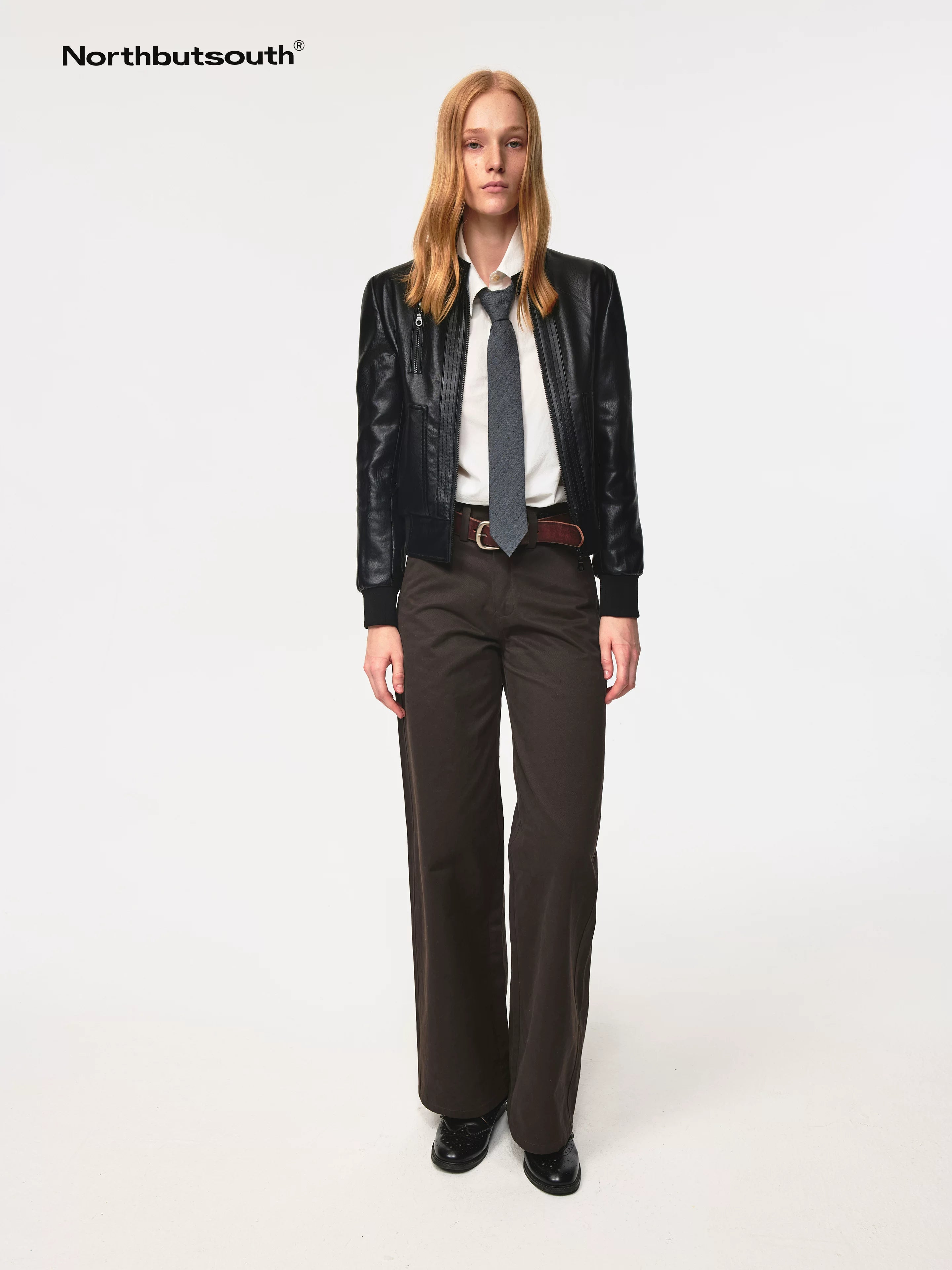 Vintage Black Cropped PU Leather Jacket With Waist Detail
